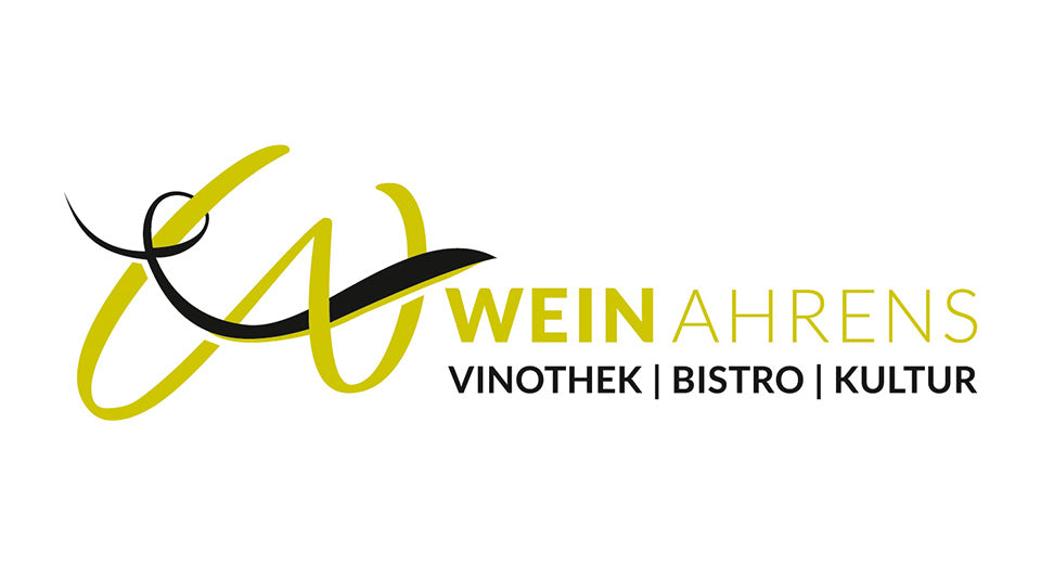 Logo von Wein Ahrens. Schriftzug "Wein Ahrend - Vinothek, Bistro, Kultur".